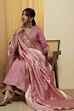 Pink Floral Design Kattan Silk Dupatta