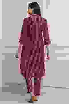 Red Poly Viscose Printed Kurta Set image number 4