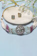 Mint Green Pink Brass Choker Set image number 2