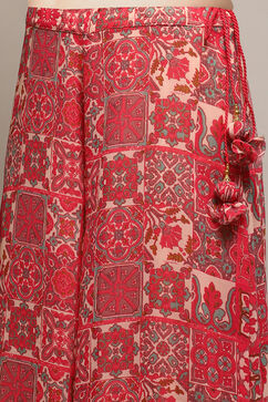 Pink Polyester Short Kurta Printed Suit Set image number 3