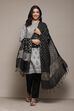 Black Poly Metalic Yarndyed Dupatta image number 2