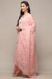 Pink Organza Unstitched Suit set image number 5