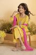 Yellow Embroidered Straight kurta Set