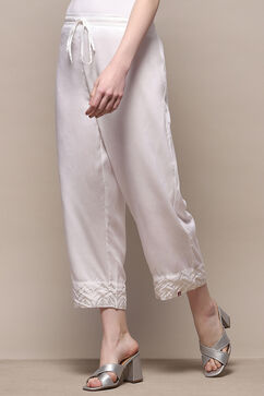 White Rayon Straight Palazzo image number 2