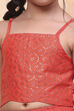 Orange Poly Chanderi Metallic Tiered Flared Lehenga Set image number 1