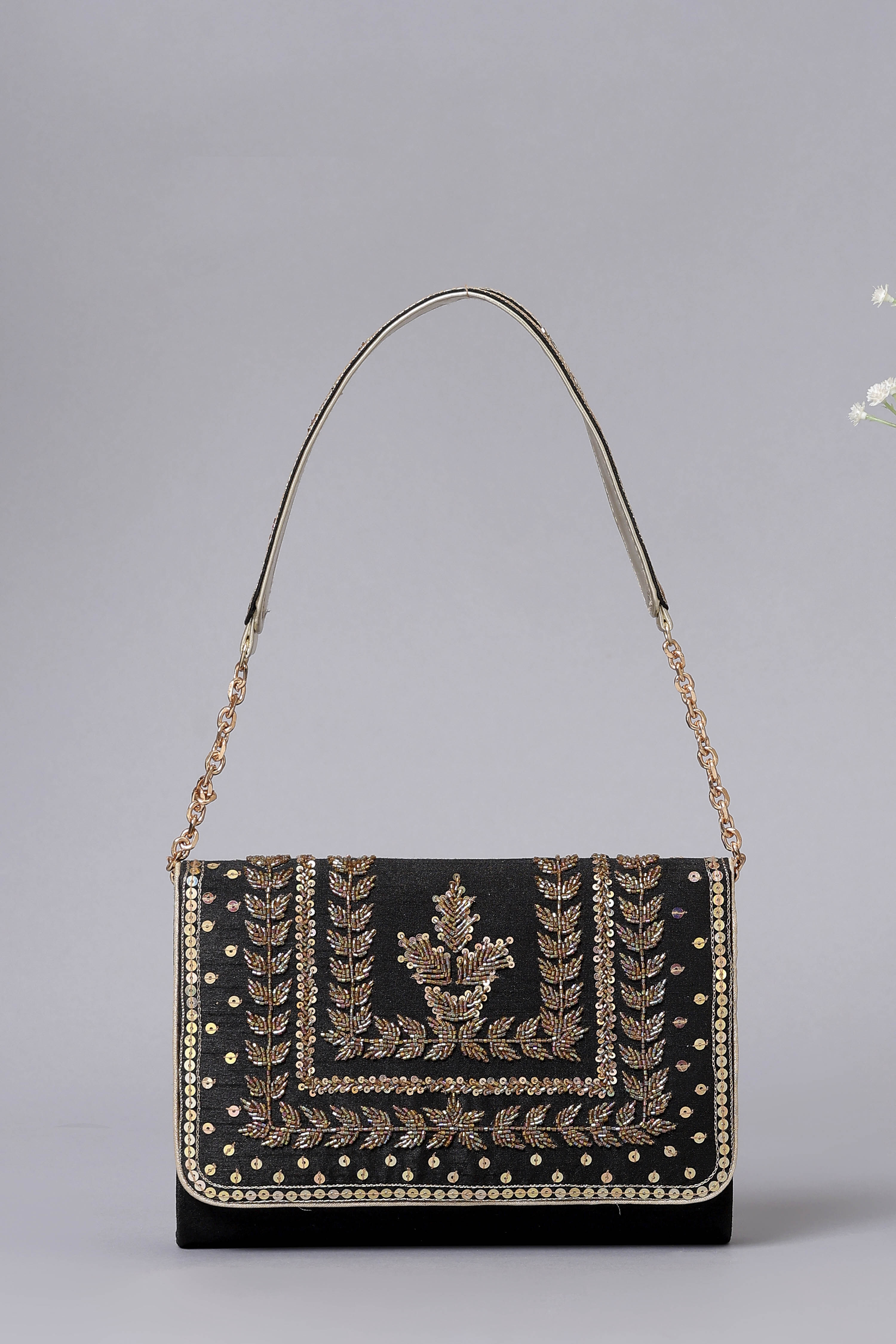 Black Zardosi-Inspired Clutch image number 2