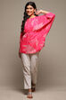 Pink LIVA Straight Embroidered Top image number 0