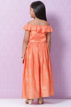 Orange Viscose Lehenga Set image number 4