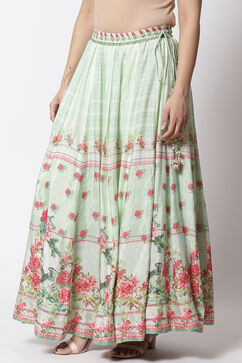 Green Art Silk Skirts image number 4