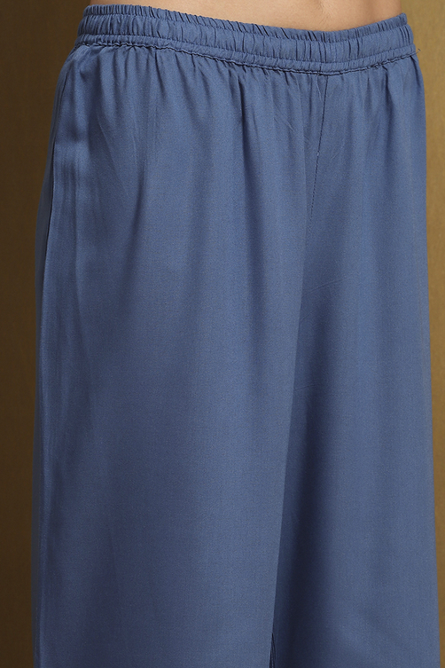 Coral Modal Floral Printed Asymmetric Kurta Set image number 2