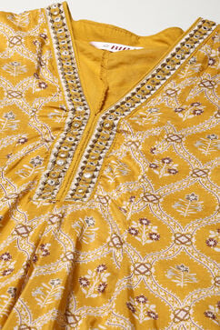 Yellow Modal Anarkali Kurta Churidar Suit Set image number 1