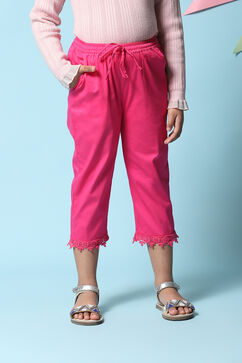 Pink Cotton Blend Capris image number 5