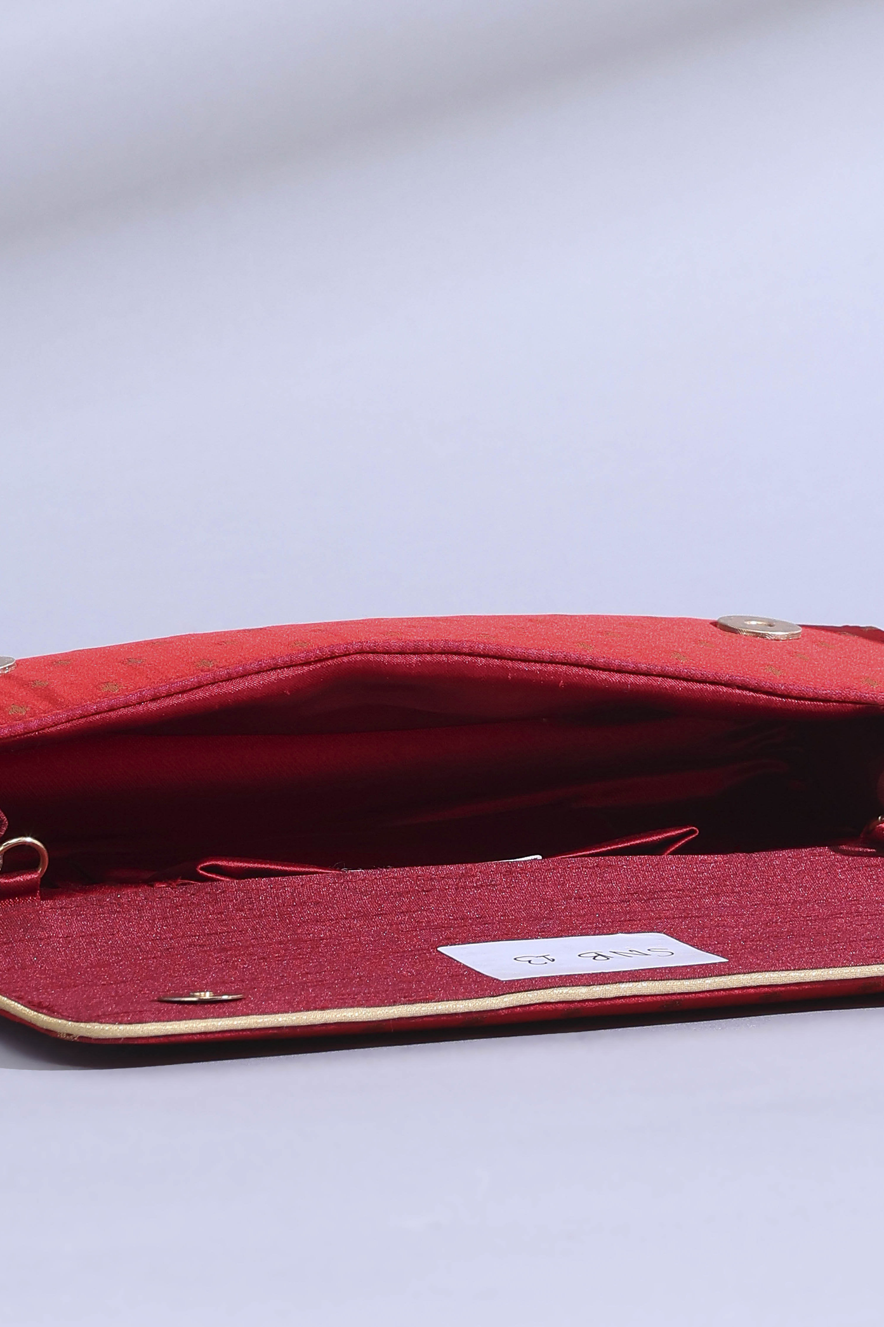 Dark Red Polycotton Handbag image number 6