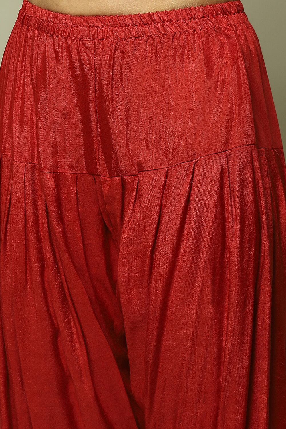 Maroon Art Silk Unstitched Suit Set image number 3