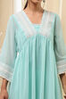 Aqua Embroidered Gathered Kurta image number 1