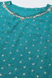 Turquoise Muslin Unstitched Suit set image number 2