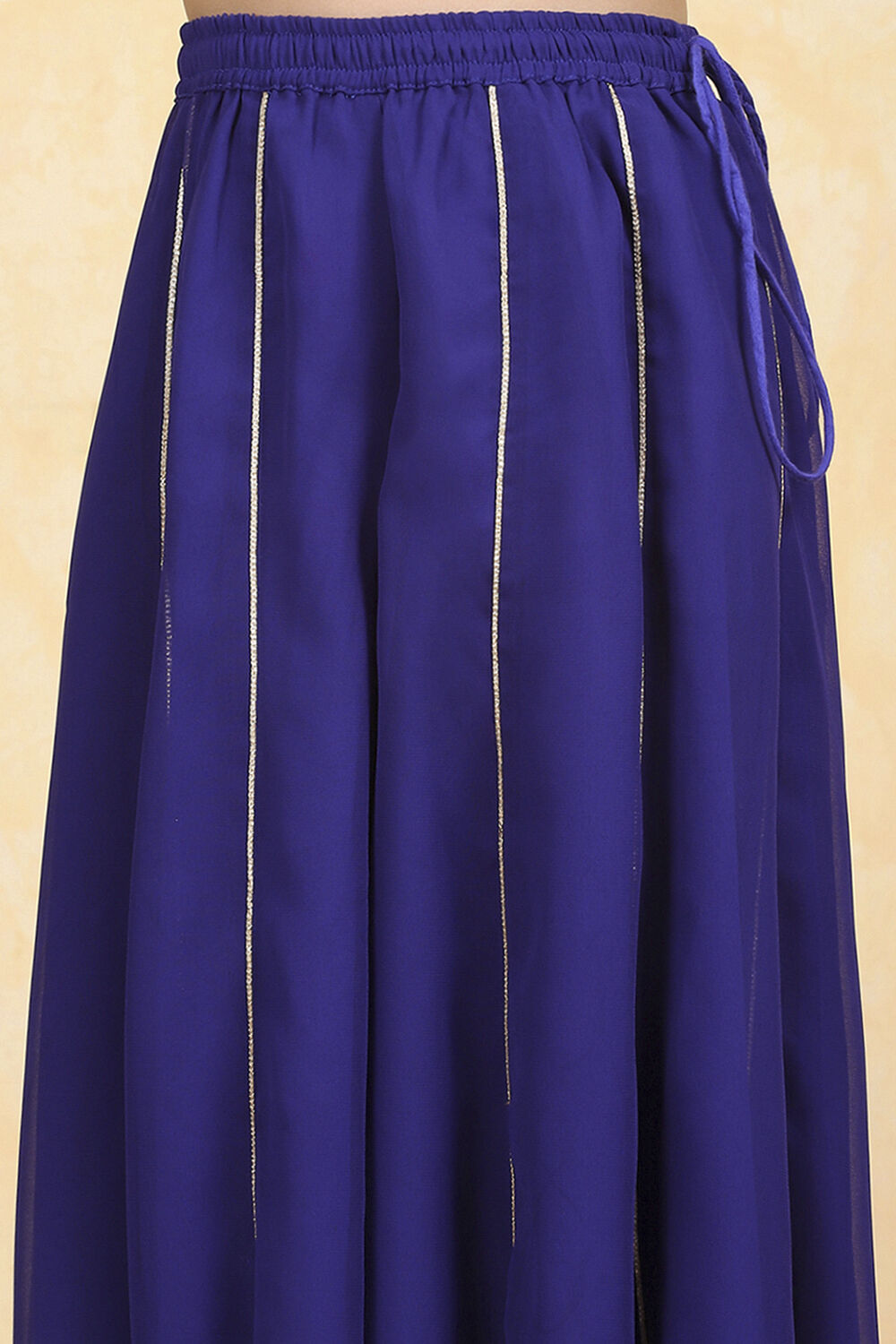 Blue Polyester Printed Short TOP Suit Set image number 2