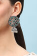 Oxidised Green Alloy Earrings image number 1