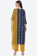 Indigo Cotton Unstitched Suit Set image number 4