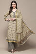 Grey Cotton African Screen Printed Unstitched Suit Set image number 1
