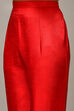 Red Silk Blend Hand Embroidered Unstitched Suit Set image number 3