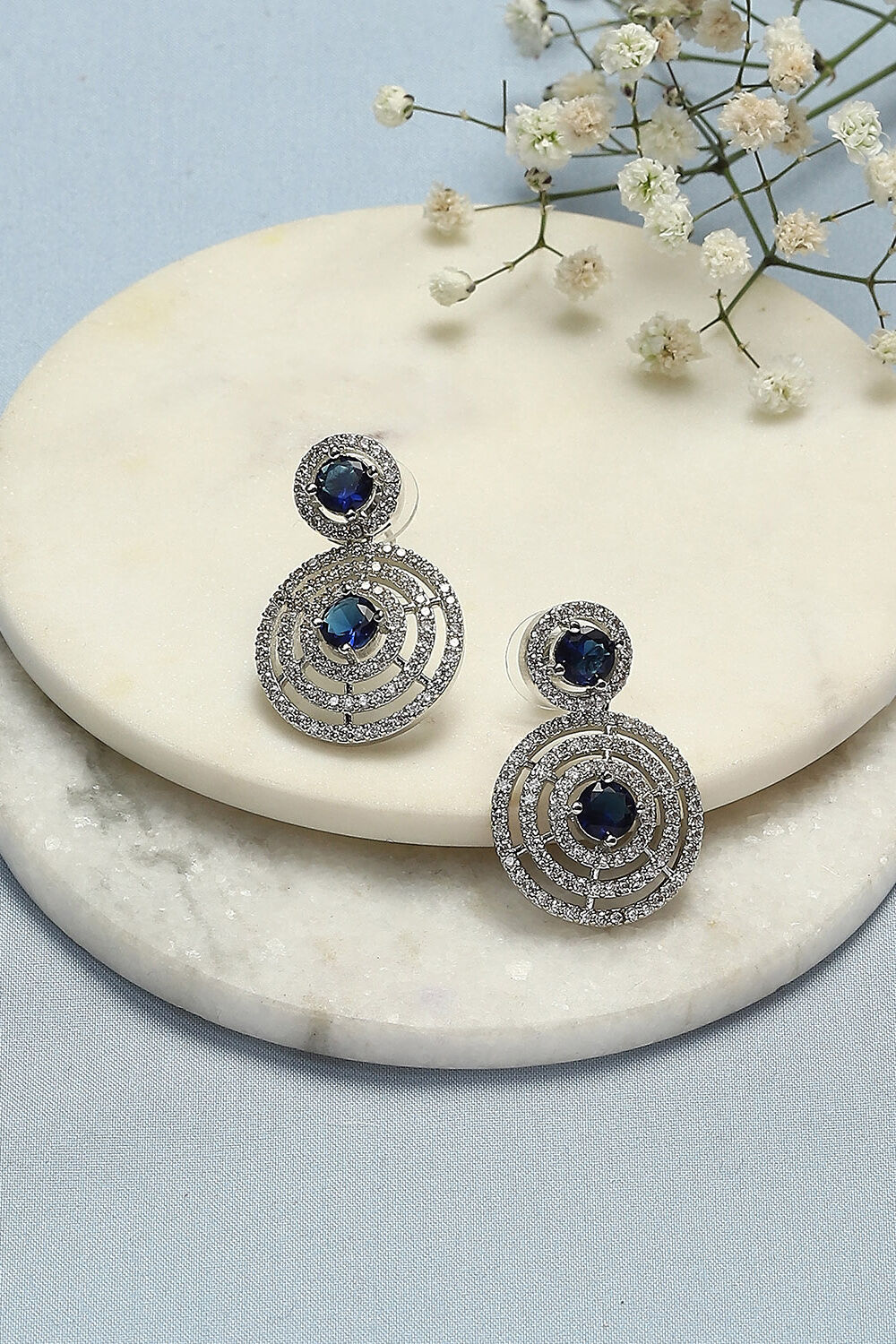 Blue Brass Earrings image number 0