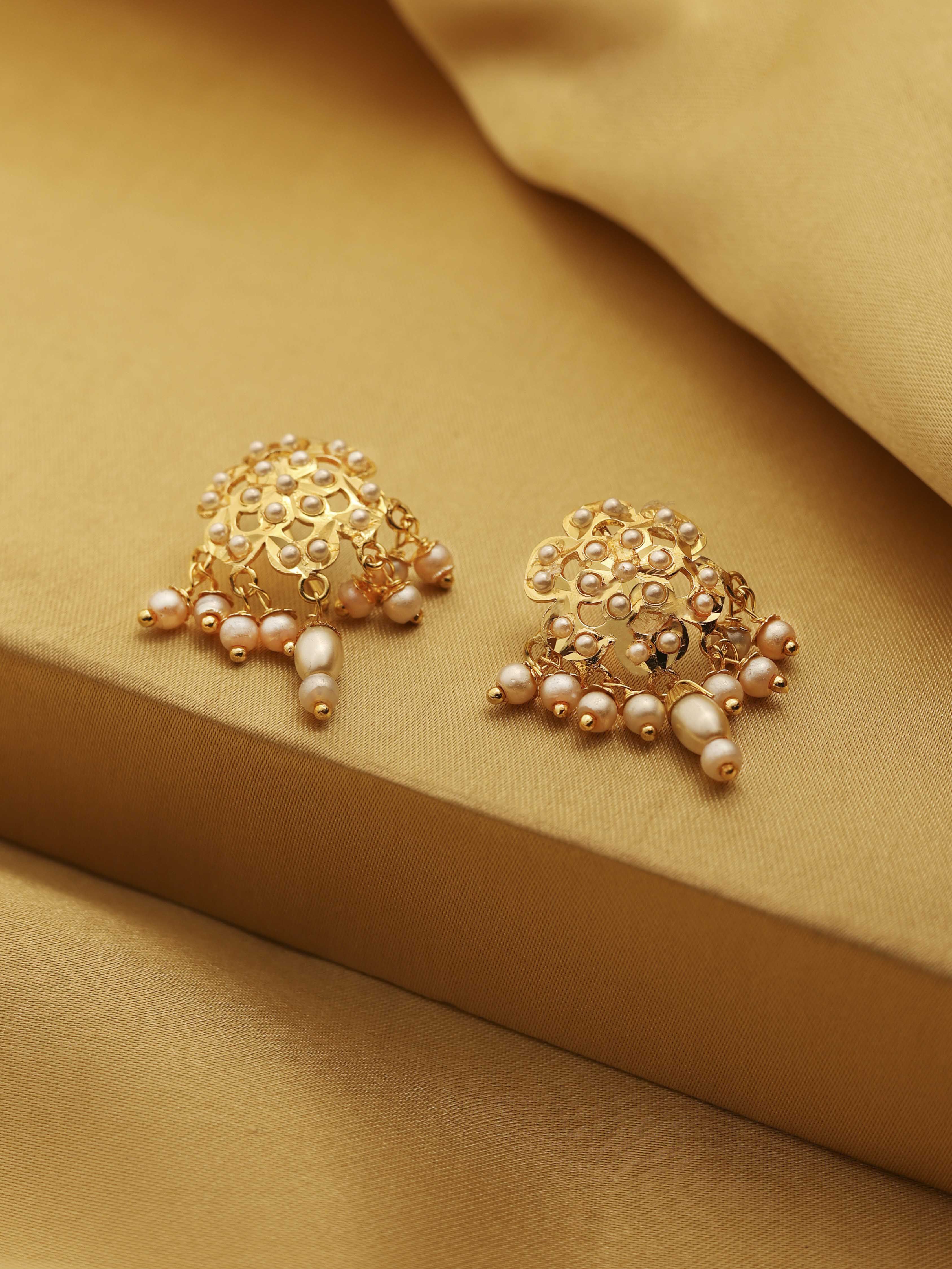 White Gold Plated Brass Drop & Dangler Earrings image number 0