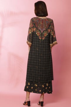 Black Art Silk Fusion Dress image number 5