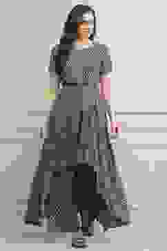 Indigo LIVA Straight Printed Jumpsuit Dress image number 0