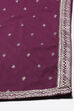 Teal Cotton Silk Flared Kurta Churidar Suit Set image number 3