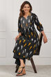 Black Cotton Straight Kurta