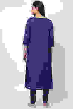 Blue Art Silk A-Line Kurta Churidar Suit Set image number 5