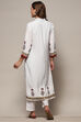 Maroon White Muslin Unstitched Suit set image number 6