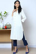 Off White Rayon Solid Kurti image number 4