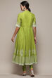 Black Cotton Anarkali Printed Kurta Churidar Suit Set image number 5