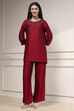 Blue Self-Designed Straight Kurta Set image number 6