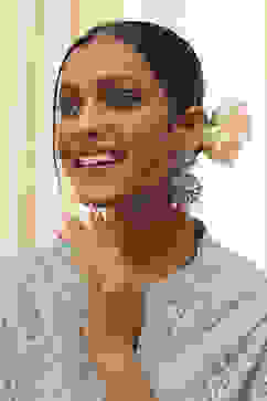 Green Brass Danglers image number 3