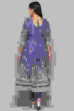 Blue Cotton A-Line Suit Set image number 5