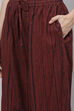 Maroon Straight Art Silk Three Piece Sleepwear Set image number 2