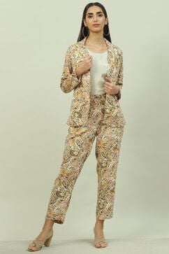 Beige Rayon Straight 3 Piece Set image number 7