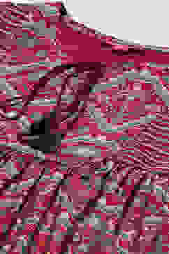 Green & Maroon Silk Tiered Dress image number 1