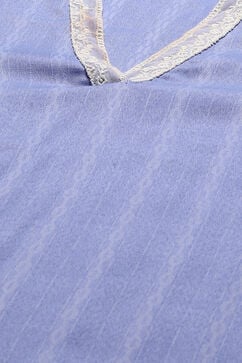 Blue Cotton Blend Straight Suit Set image number 1
