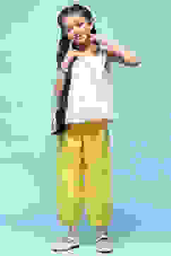 Yellow Cotton Twill Jogger Pants image number 0