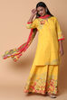 Yellow Cotton Sharara Kurta Sharara Suit Set