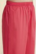 Berry Red Cotton Straight Kurta Pants Set image number 2