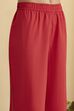 Rust Cotton Anarkali Kurta Pants Set image number 2