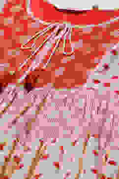 Red Cotton Tiered Dress image number 1