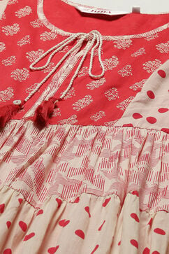 Red Cotton Tiered Dress image number 1