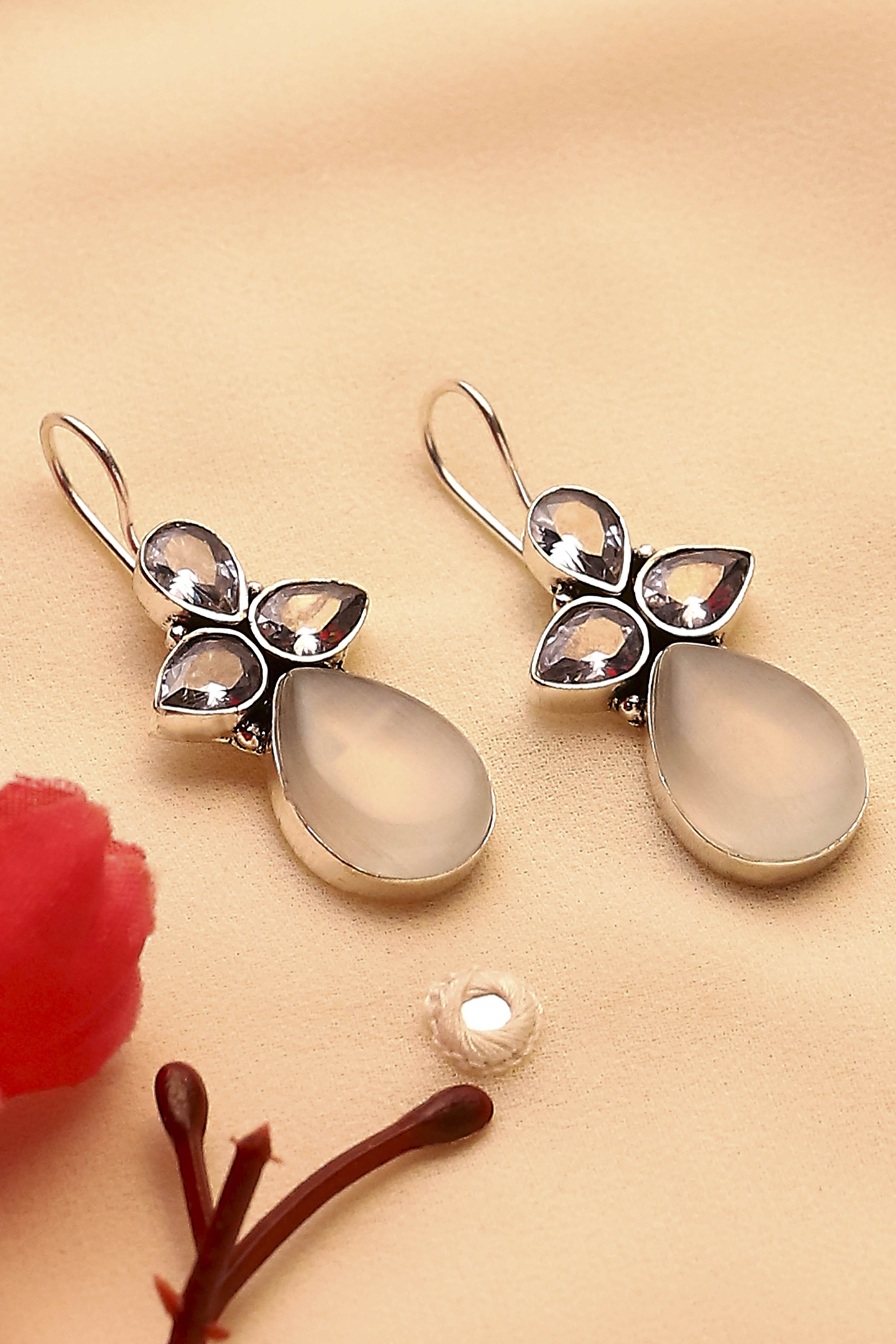 White Brass Nepali Drop & Danglers image number 0