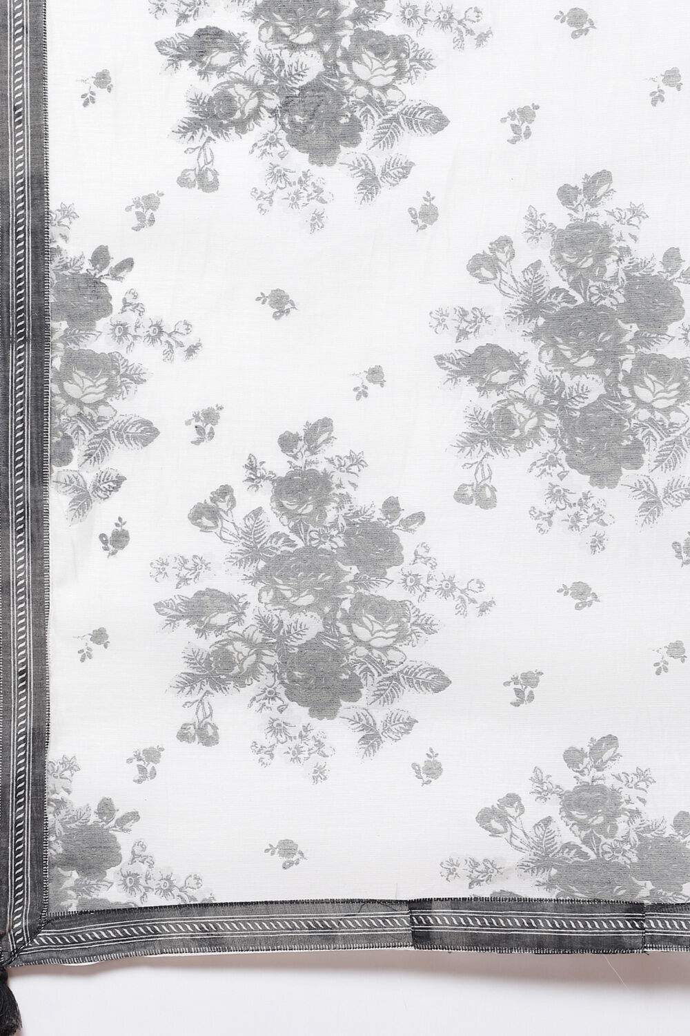 Ivory Black Cotton Straight Kurta Palazzo Suit Set image number 2